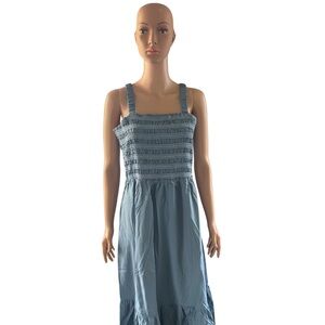 Grace Karin Blue Smocked Dress